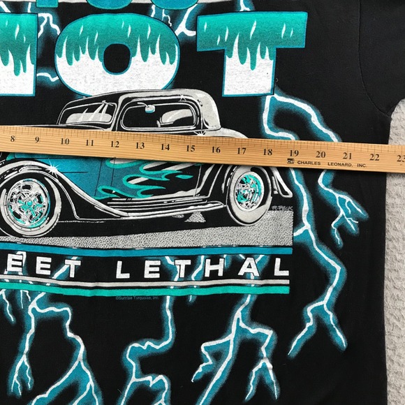 Vintage Hot Rod T-Shirt Car Street Lethal American Thunder Graphic Tee L - Picture 6 of 9
